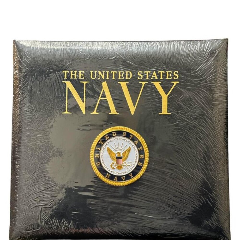 Navy Scrapbook Photo Album UNITED STATES 12x12 Bonded Leather Die Cast Metal